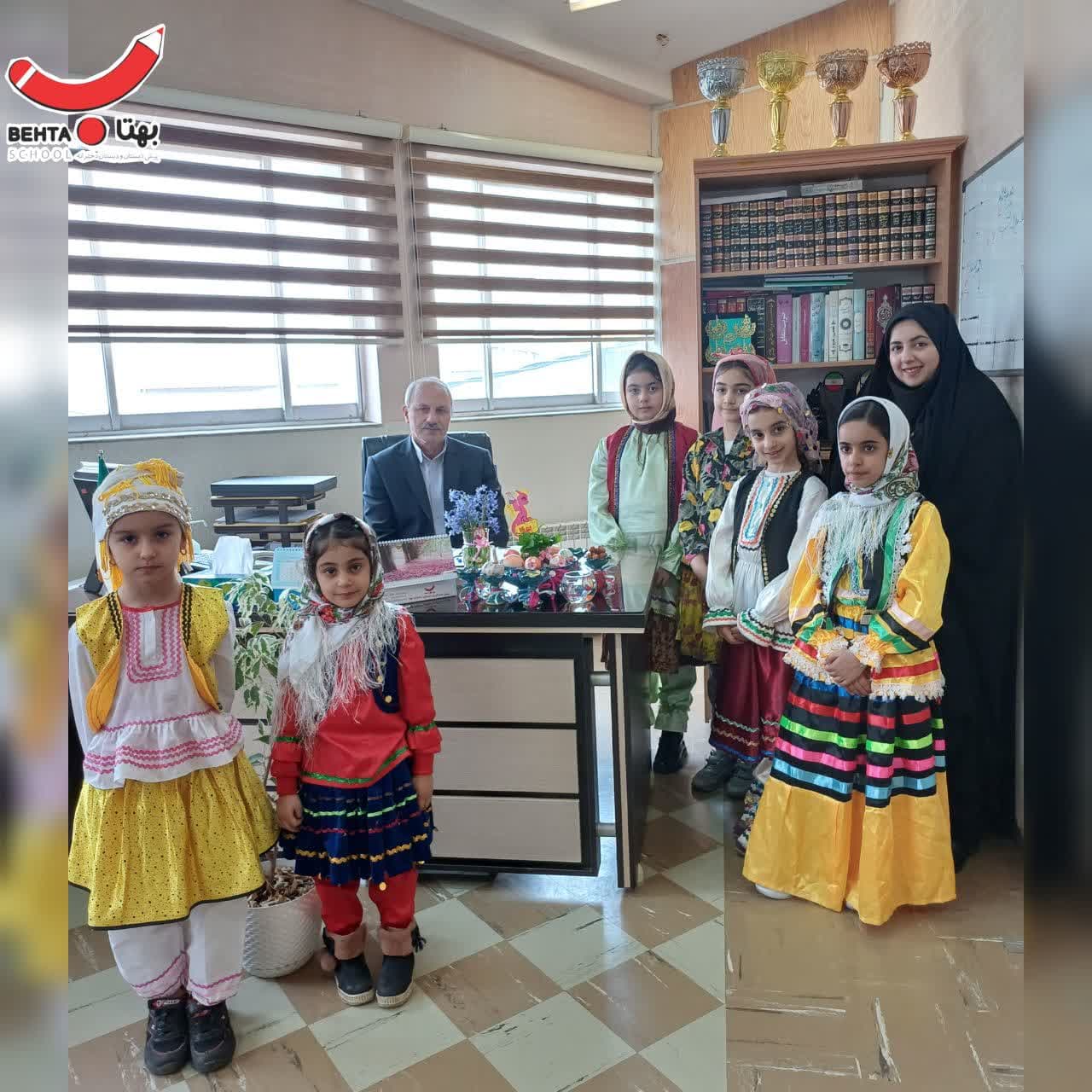 نوروز خوانی دختران بهتایی در اداره آموزش و پرورش ناحیه یک ساری